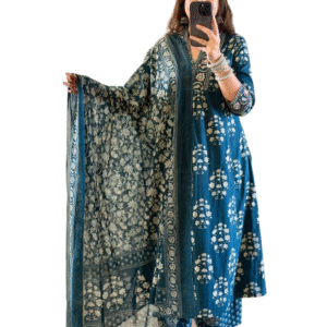 Bloom Boldly ? XXL Cotton Dress with Beautiful Embroidery & Print(L)